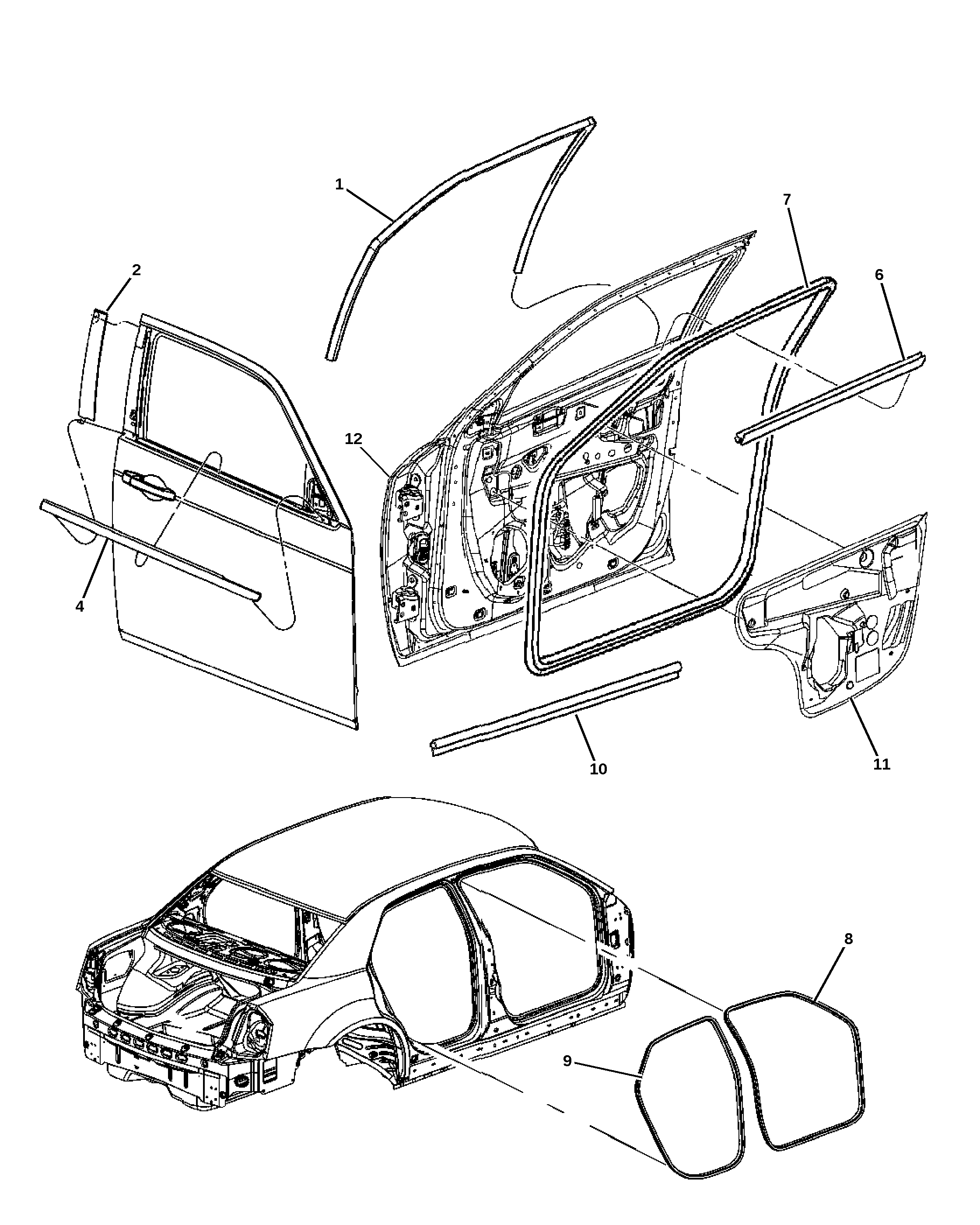 WEATHERSTRIP, FRONT DOOR BELT  OUTER