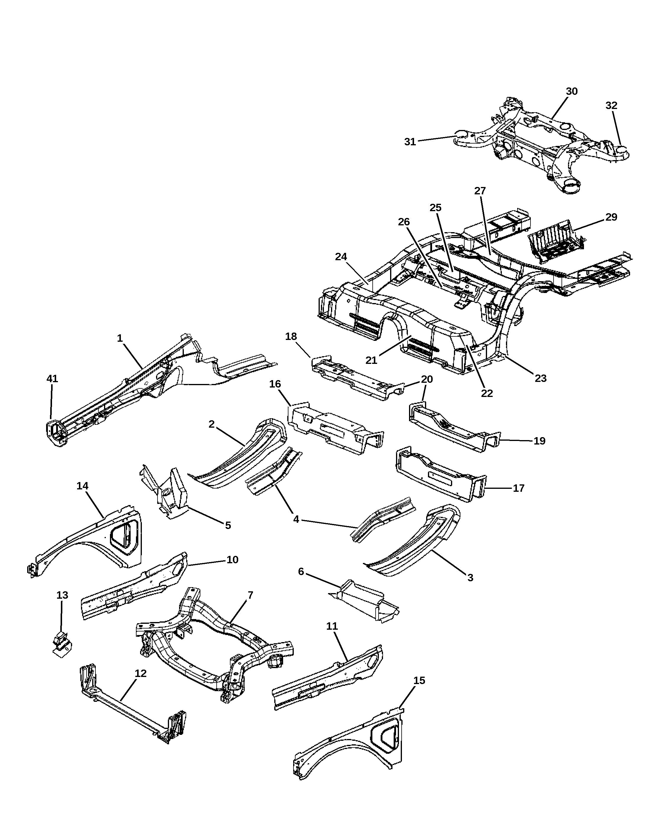 CROSSMEMBER, REAR SUSPENSION  REAR