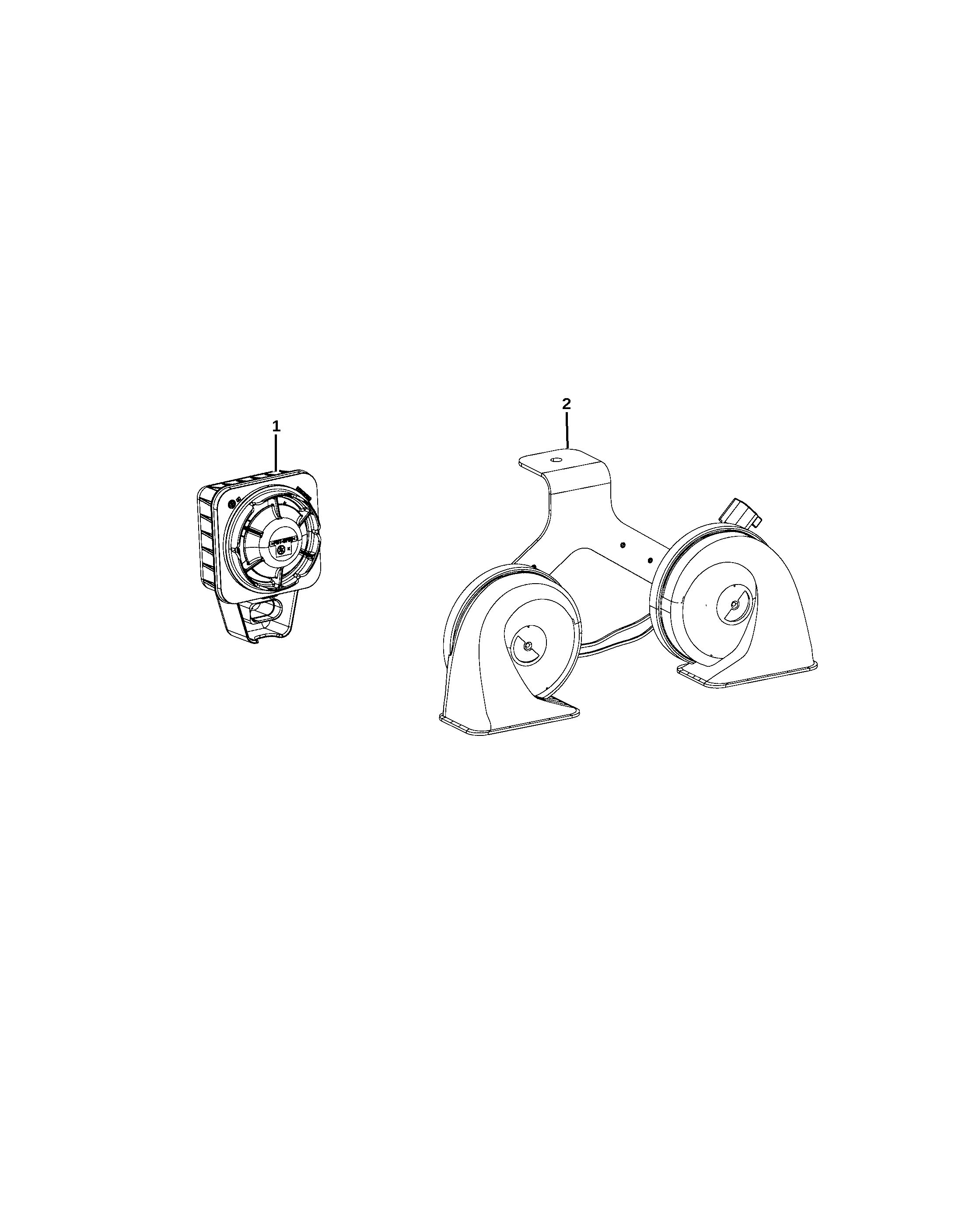 HORN AND BRACKET,  DUAL