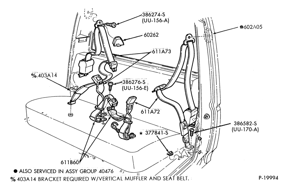 SEATS AND SEAT BELTS-Front seat belt - bench seat - w/shoulder harness-F-FT600/900