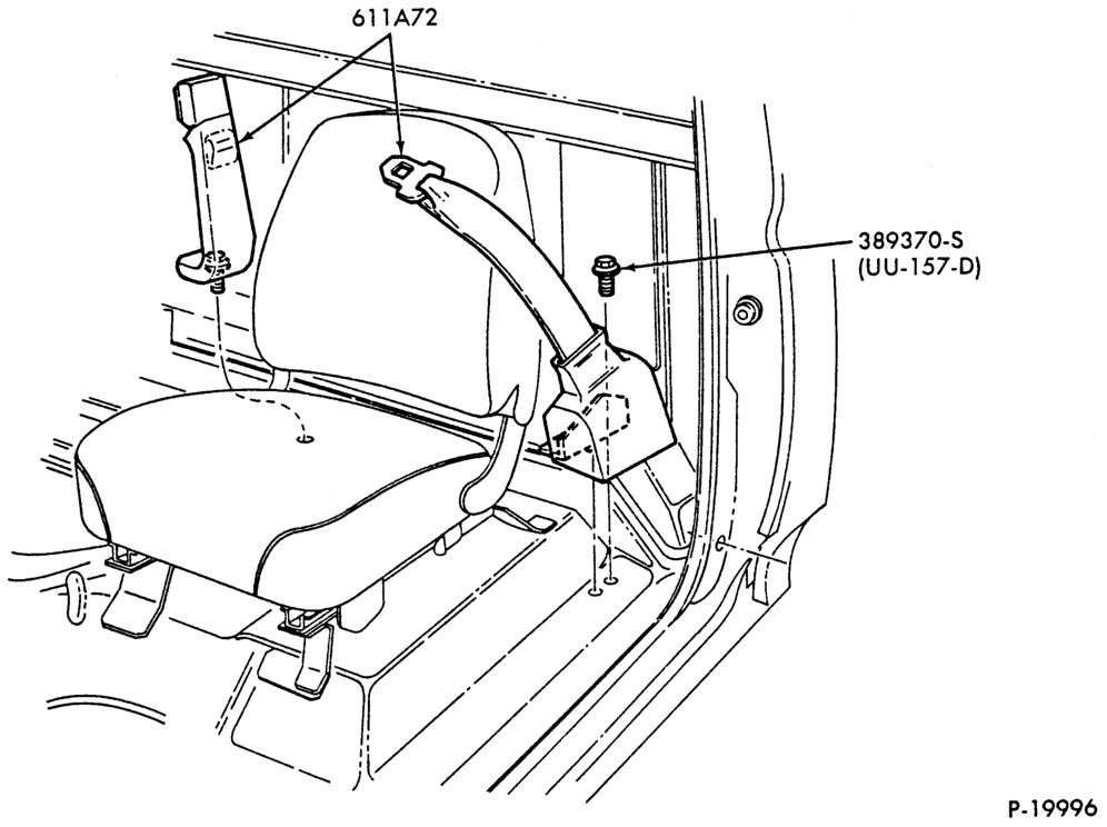 SEATS AND SEAT BELTS-Front seat belt - w/retractor - Bostrom seat-F-FT600/900