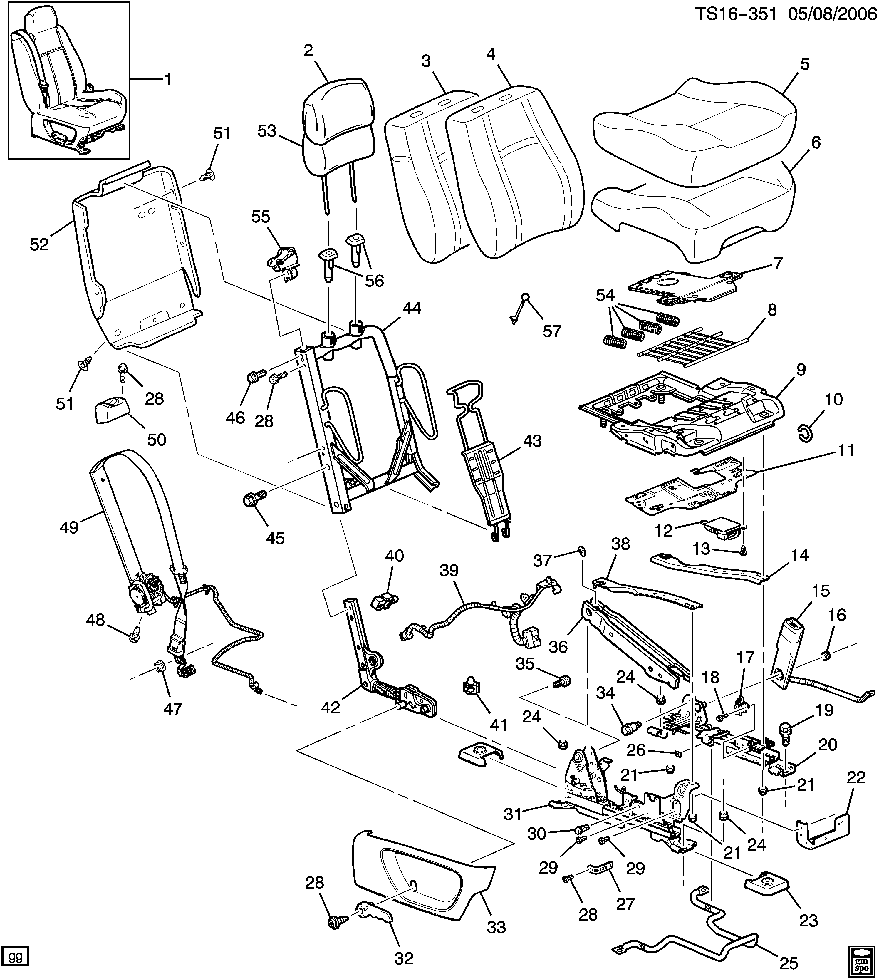 SCUNDOARE PASAGER/COJOC (AR9,EXC (V40)) — GMC Envoy (2WD) exc Denali (2008 - 2008)