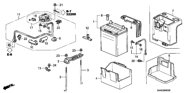 Șurub fixare baterie, 210MM