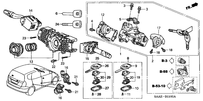 CYLINDER SET, KEY