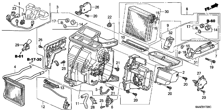 Cabin heating system cable harness