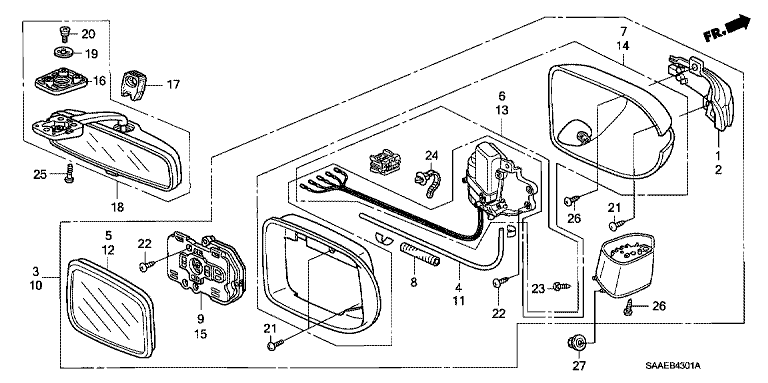 Set actuator stânga (încălzit)