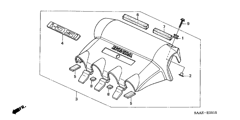 RUBBER, ENGINE COVER MOUNTING