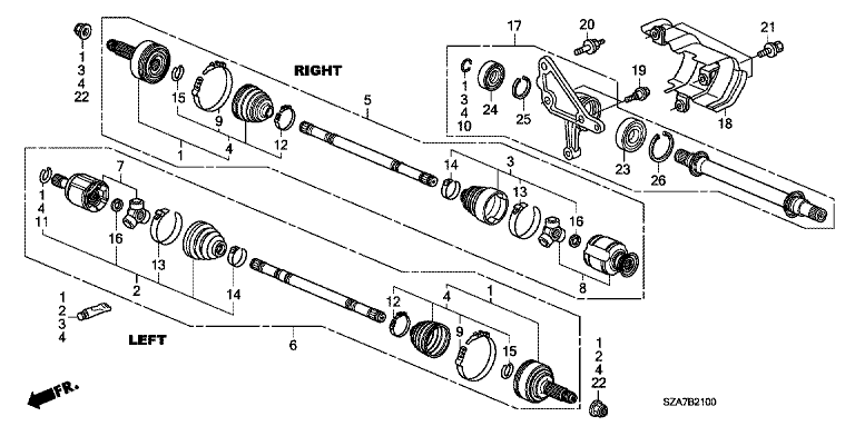 FRONT DRIVESHAFT/HALF SHA FT(1)