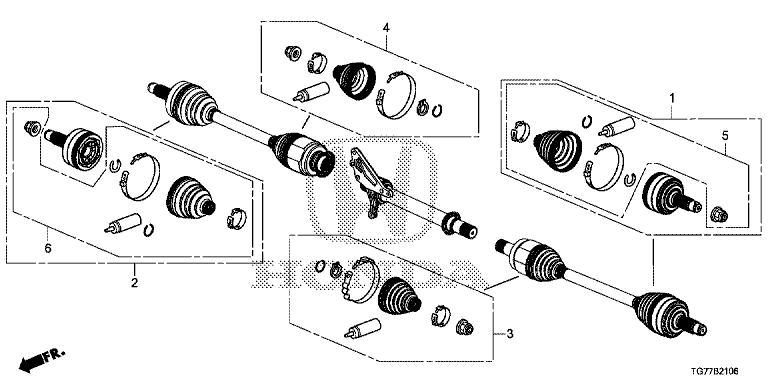 FRONT DRIVESHAFT SET SHOR T PARTS(2)