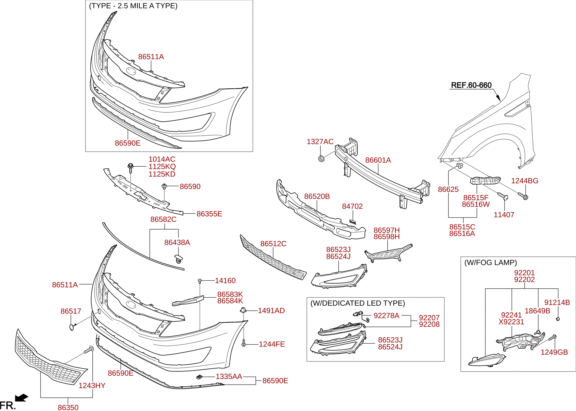 Mkena online auto parts store Kia - 865112T212 - COVER-FR BUMPER