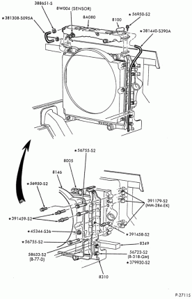 COOLING SYSTEMS-Radiator & related parts - 6 cyl. FD-1460 diesel - Page B-F-FT800/900