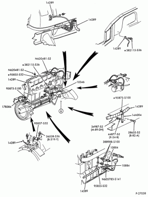 DISTRIBUTOR AND IGNITION SYSTEM-Engine wiring - 6 cyl. FD-1460 diesel - Page A