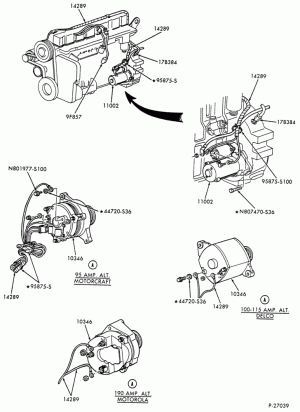 DISTRIBUTOR AND IGNITION SYSTEM-Engine wiring - 6 cyl. FD-1460 diesel - Page B