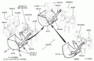 8 CYL. 7.8L AND 8.8L (477 AND 534 C.I.D.) GAS-THERMACTOR SPLASH SHIELD