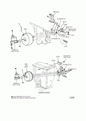 BRAKES-Brake pedal & booster installation-E150/350,E(Super Duty)