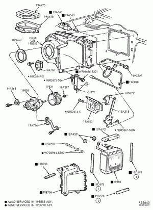 AIR CONDITIONING-Evaporator parts - main - integral - engine compartment-E150/350,E(Super Duty)