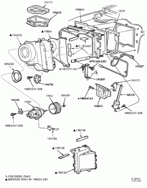 HEATERS-Heater parts - engine compartment - without a/c-E150/350,E(Super Duty)