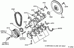 8 CYL. 6.1L AND 7.0L (370 AND 429 C.I.D.) GAS-CRANKSHAFT, FLYWHEEL AND RELATED PARTS