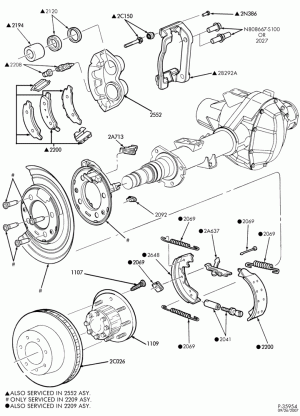 BRAKES-Rear disc brakes assembly - singel rear wheels-E250/350