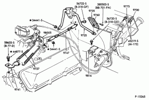 8 CYL. 6.1L, 7.0L GAS - EXC. M.F.I.-Accelerator and transmission linkage
