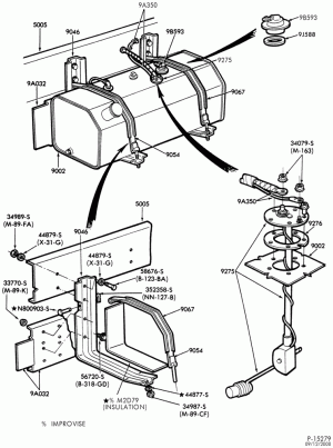 8 CYL. 6.1L, 7.0L GAS - EXC. M.F.I.-Fuel system and related parts - w/18 gallon rectangular tank