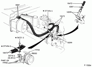 HEATERS-Heater Hose-8 cyl. 370 & 429 Gas-w/air brakes-F-FT600/800