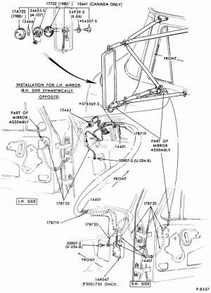 MIRRORS-Mirror (marker lamp wiring)-F600/800