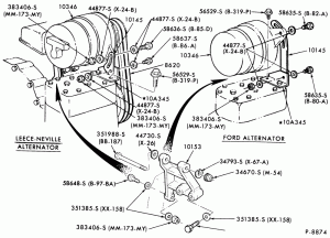 ALTERNATOR MOUNTING PARTS-L-LN-LNT-LT900-6 cyl. 426 (6-71) Detroit diesel