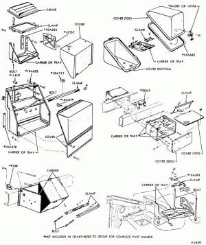 BATTERY MOUNTING PARTS QUANTITY 1 EXCEPT WHERE INDICATED