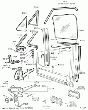 BODY SIDES AND QUARTER-Door window parts-F-FT600/900