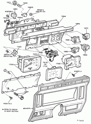 INSTRUMENT CLUSTERS-Instrument cluster and related parts-typical-F-FT600/900 (81)