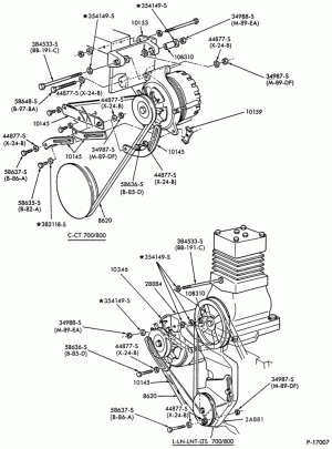 ALTERNATOR MOUNTING PARTS-B-C-CT-F-FT-L-LN-LNT-LTS700/900-8 cyl. 636 Cat. diesel