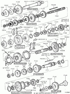INTERNAL PARTS-TRANSMISSION (MAIN) - 13 speed - Fuller RT6613 - gear train - Page B-FT800/900