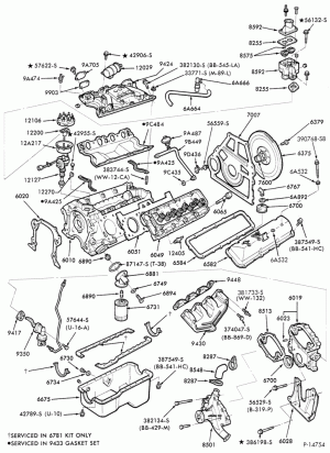 8 CYL. 6.1L AND 7.0L (370 AND 429 C.I.D.) GAS-CYLINDER BLOCK AND RELATED PARTS- external