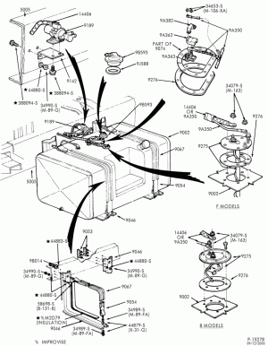 8 CYL. 6.1L, 7.0L GAS - EXC. M.F.I.-Fuel system and related parts - w/30, 50 and 60 gallon rectangular center step tanks