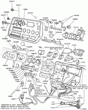 INSTRUMENT CLUSTERS-Instrument panel cluster, lighting controls, wiper/washer controls, etc.- R.H. module-CL-CLT900