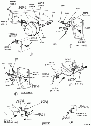 BRAKE SYSTEMS-(1980/83) - single w/vacuum booster - Page C-F-FT600/800