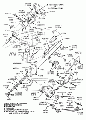 STEERING-COLUMN-for floor shift-body type 84 (cowl)-F600/800
