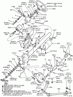 STEERING-COLUMN-for floor shift-body type 81 (cab)-F-FT600/900
