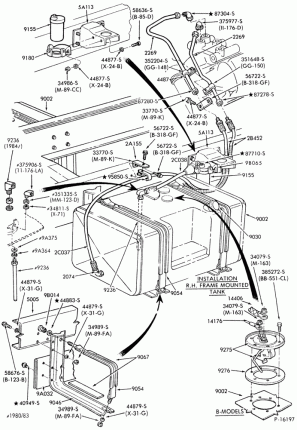DETROIT 990-Fuel system and related parts- w/30 and 50 gallon R.H. rectangular frame