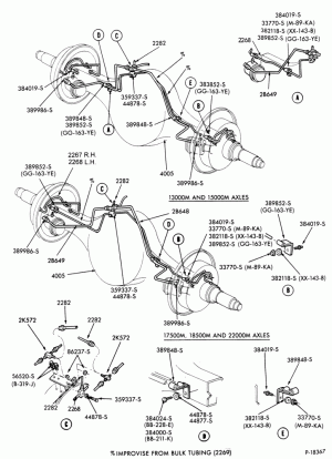 BRAKE SYSTEMS-(1984/) - rear axle tubing - single axle-F600/800