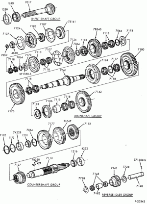 INTERNAL PARTS-TRANSMISSION (MAIN) - 6 speed - Fuller FS-5106 - gear train - Page B-F-FT600/900
