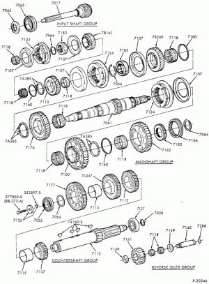 INTERNAL PARTS-TRANSMISSION (MAIN) - 6 speed - Fuller FS-6106 - gear train - Page B-F-FT600/900