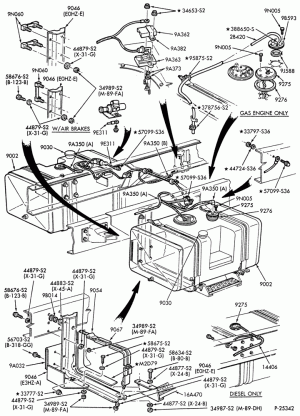 AIR CLEANER, CHOKE, ACCEL, SPEED CONTROL-Fuel system & related parts - w/35 & 50 gallon rectangular center step tanks - exc. low profile tanks