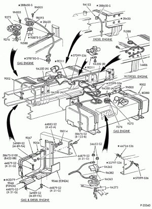 AIR CLEANER, CHOKE, ACCEL, SPEED CONTROL-Fuel system & related parts - 50 gallon rectangular center step - low profile tanks