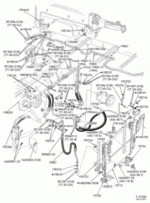 AIR CONDITIONING-Condenser & hoses - integral - 8 cyl. 7.3L diesel - with aux. a/c-E250/350
