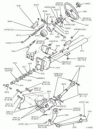 STEERING-Column - for floor shift - B/T 81 (cab) - with manual trans.-F-FT700/900