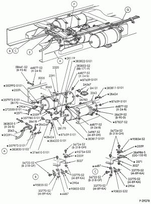 BRAKE SYSTEMS-Air brake system - rear frame tubing - low profile - exc. tractor - w/154" & 178" W/B - Page A-FT800/900