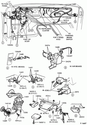 ELECTRICAL SYSTEMS-Instrument panel wiring-body type 84 (cowl)-F600/700
