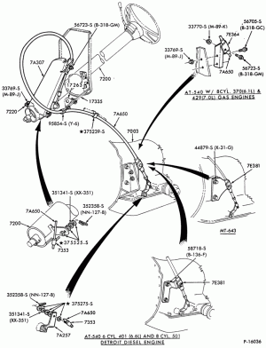 MT 643, MT 653 & MT 654-SHIFT MECHANISM - Selector control cable - w/MT 643 and MT 653-F-FT600/900